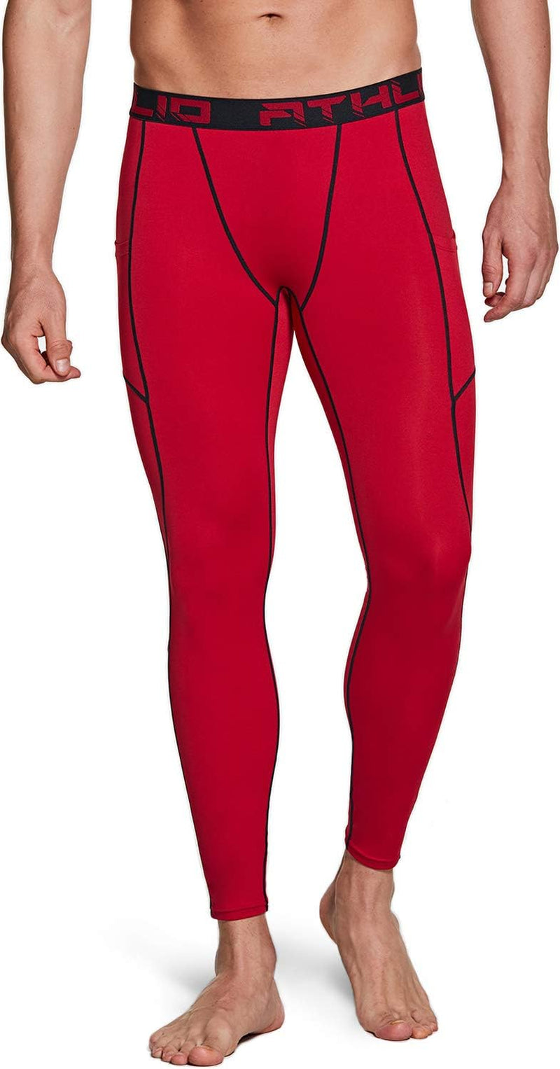 Men'S Compression Pants Running Tights Workout Leggings, Cool Dry Technical Sports Baselayer