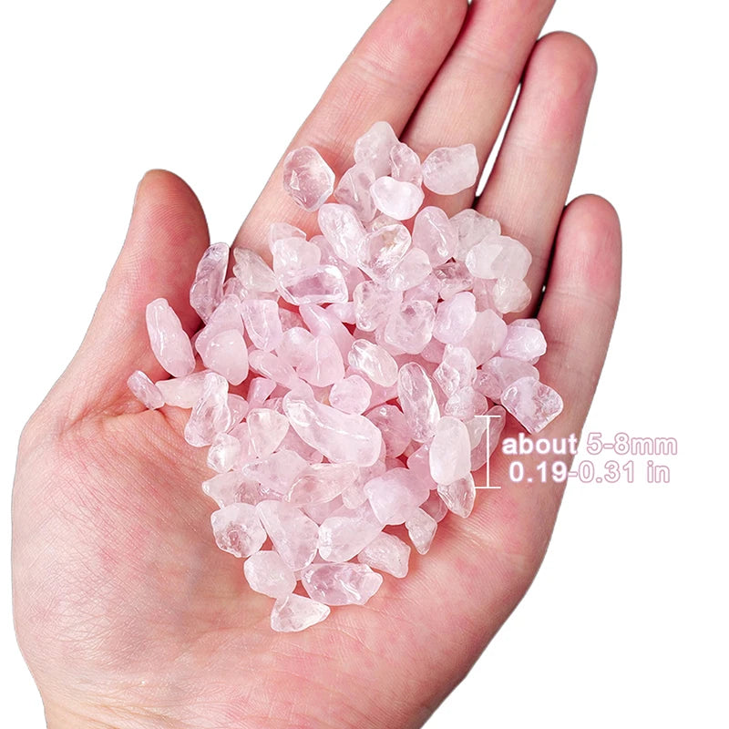 Y 500g/bag Natural Stones Rose Quartz Material Crystal Gravel Stone Chips Ore Minerals Reiki Specimen Gemstones Aquarium Decor