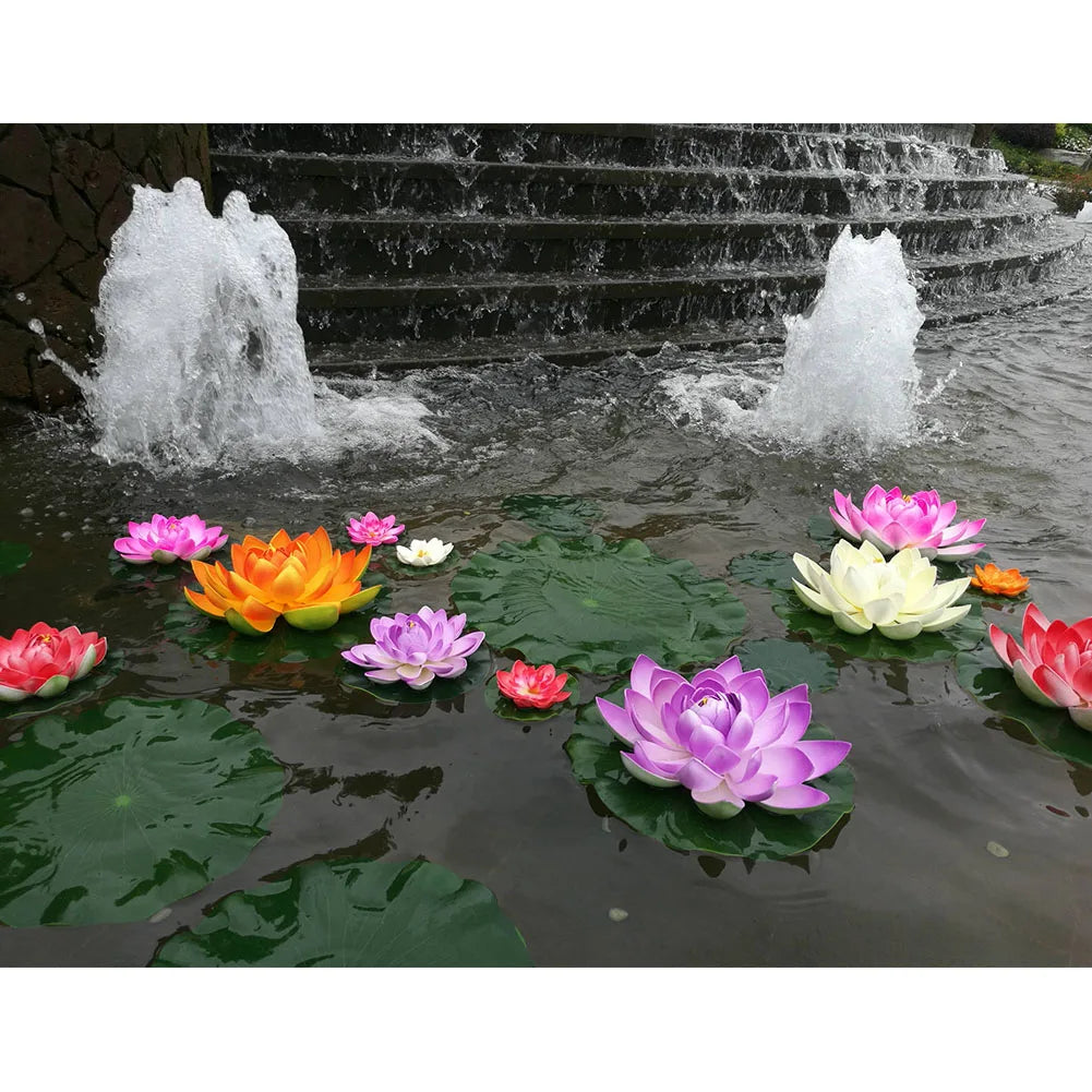 18CM Artificial Floating Lotus Shape Water Surface Decorartion for Pool Pond