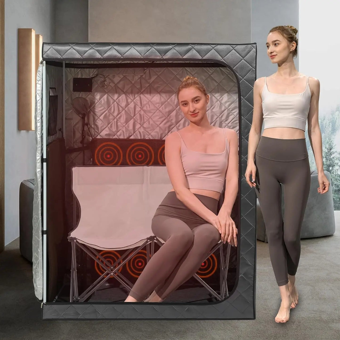 2 Person Sauna Tent, at Home Sauna for Weightloss, Portable Infrared Sauna