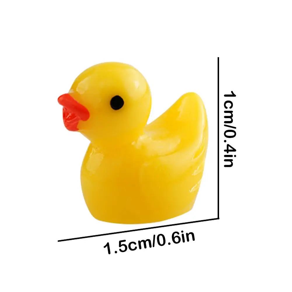 100/200pcs Yellow Duck Ornament Miniature Figures Tiny Duck Resin Handcraft Micro Mini ducklings garden Landscape Decoration