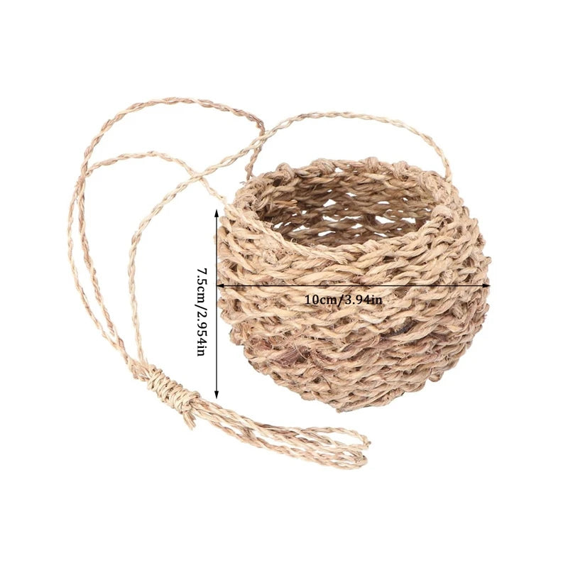 Garden Hanging Planter Basket Seagrass Woven Plant Storage Basket Indoor Outdoor Flower Pot Holder Plant Hangers Home Decor