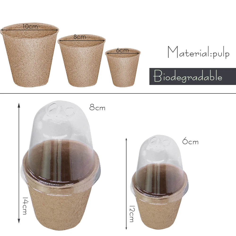 Biodegradable Paper Plant Nursery Cup for Greenhouse Agriculture Garden Seed Germination Starter Herbs Transplant Seedling Pot