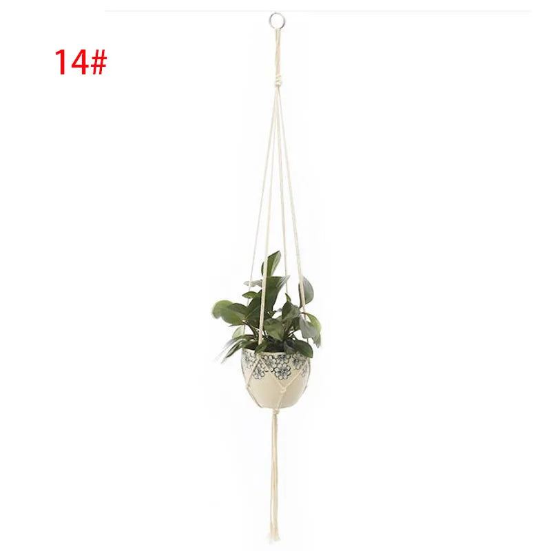 100% Handmade Macrame Plant Hanger Flower Pot Baskets Hanging Net Cotton for Home Wall Decoration Vertical Garden Tools D3