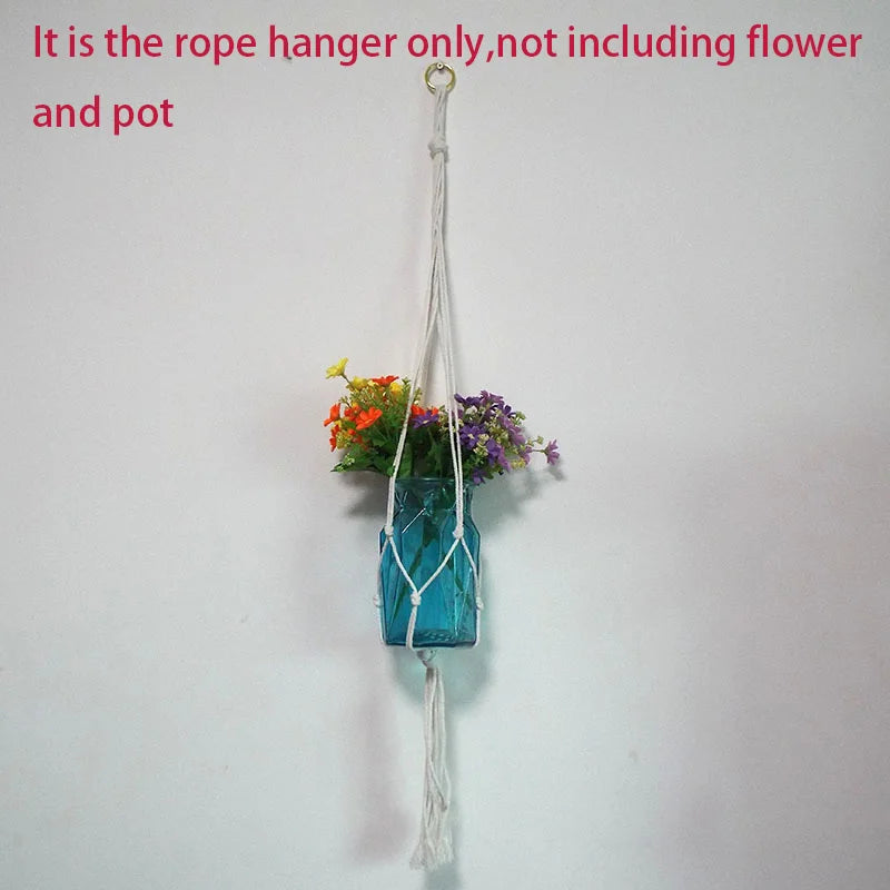 100% Handmade Macrame Plant Hanger Flower Pot Baskets Hanging Net Cotton for Home Wall Decoration Vertical Garden Tools D3