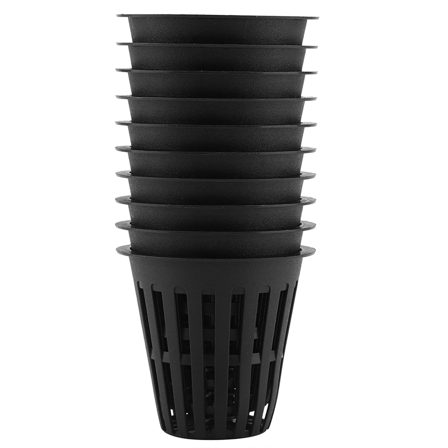 10pcs/Set Durable Safe Plastic Hydroponic Basket Cup for Garden Balcony Planting(Black)