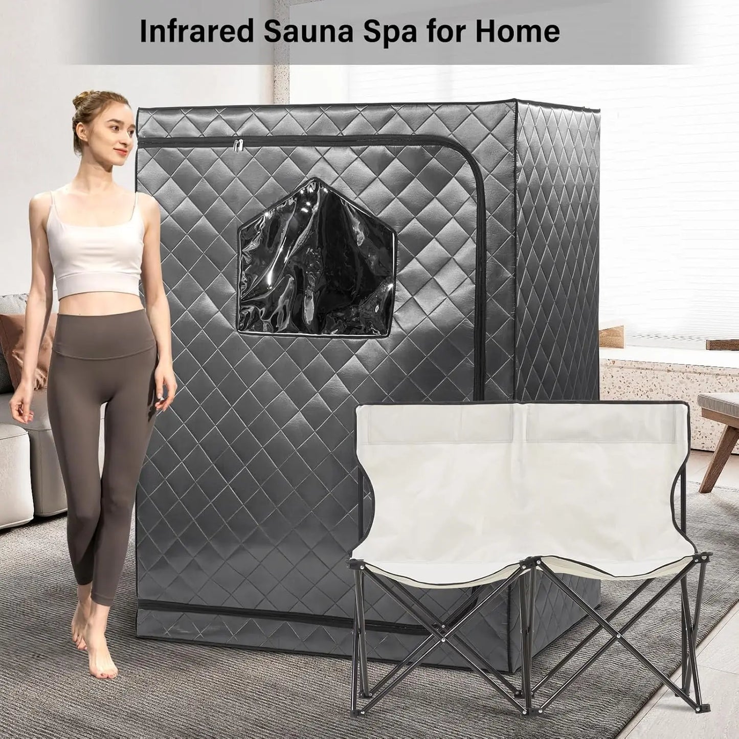 2 Person Sauna Tent, at Home Sauna for Weightloss, Portable Infrared Sauna