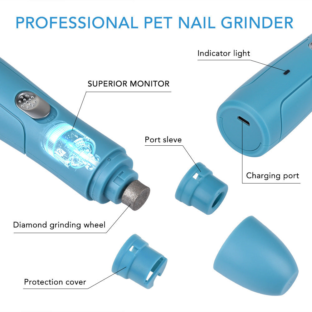 Pet Nail Grinder Electric Nail Polisher For Pet Dog Claw Trimmer Pet Nail Cutter Pet Trimmer Pet Clippers Pet Electric Grooming Toll Pet Nail Trimmer Pet Supplies