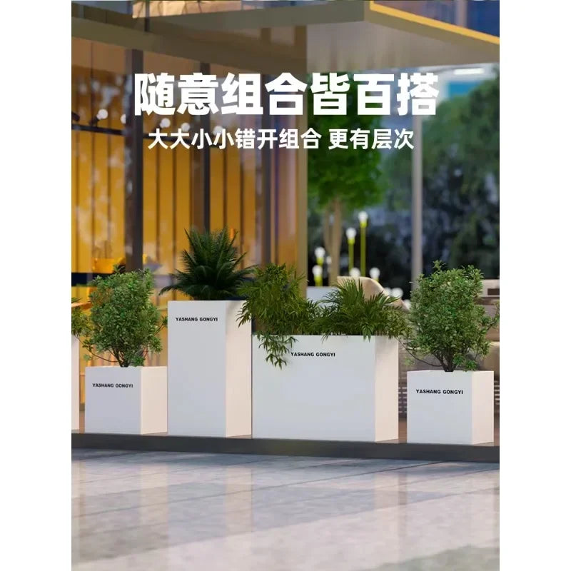 Outdoor flower box combination catering milk tea shop sales department commercial outdoor flower bed fence partition outside flo