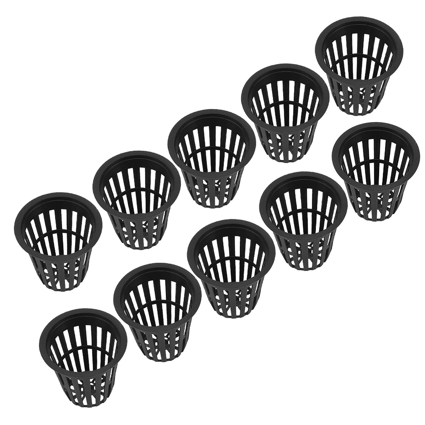 10pcs/Set Durable Safe Plastic Hydroponic Basket Cup for Garden Balcony Planting(Black)