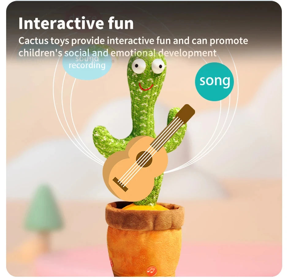 Intelligent Cactus Interactive Learning and Musical Toy for Kids to Dance Record and Speak with Fun