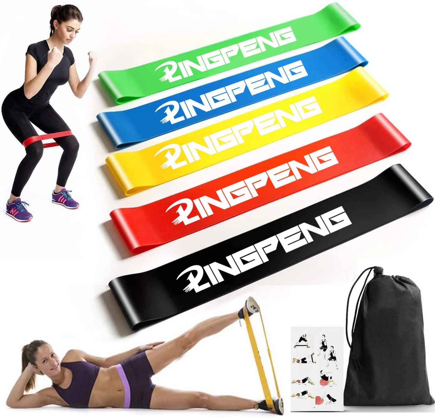 Fitness Elastic Resistance Belt Family Training Yoga Exercise Resistance Belt Stretching Pilates Exercise Fitness Equipment