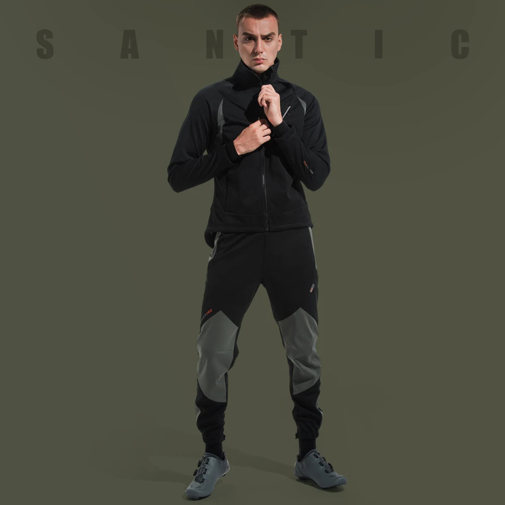 Santic Men's Winter Sports Cycling Pants Outdoor Cycling Pants Windproof Leisure Warm Cycling Pants WM0C04120