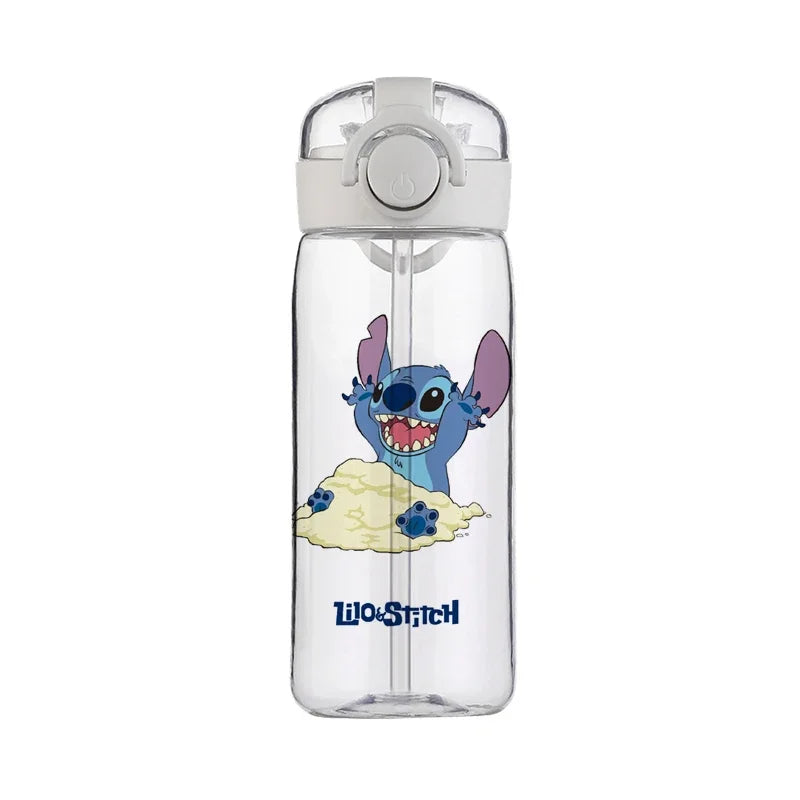 Disney Stitch Cup Clear Brand High Quality Water Bottle Outdoor Sport Leak Proof Cute Plastic School Water Bottle for Kids 400ML