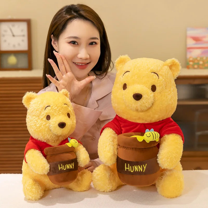 35-55cm Anime Disney Honey Jar Winnie The Pooh Soft Plush Toys Pooh Bear Stuffed Animal Dolls Children Kids Kawaii Birthday Gift