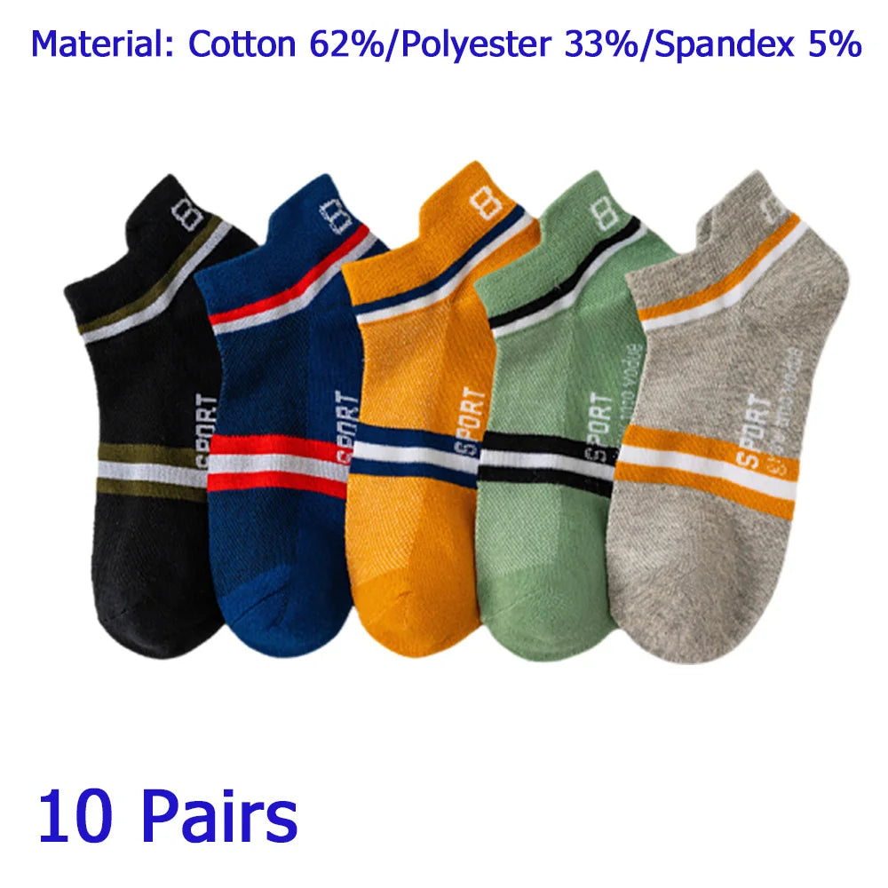 8 Pairs Women/Men Boat Socks Invisible Low Cut Silicone Non-slip Summer No-show Ankle Socks Solid Color Casual Breathable