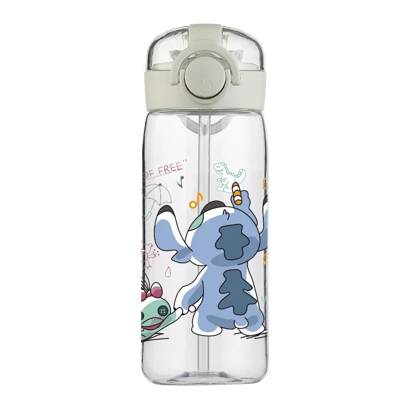 Disney Stitch Cup Clear Brand High Quality Water Bottle Outdoor Sport Leak Proof Cute Plastic School Water Bottle for Kids 400ML