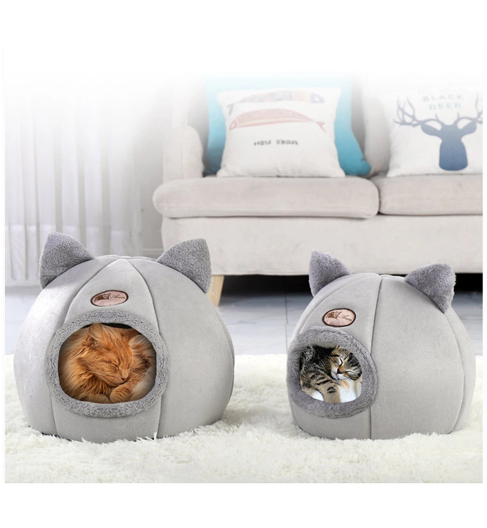 Deep Sleep Cat Bed Comfort In Winter Cat Bed Little Mat Basket for Cat House Products Pets Tent Cozy Cave Beds Indoor Dog House