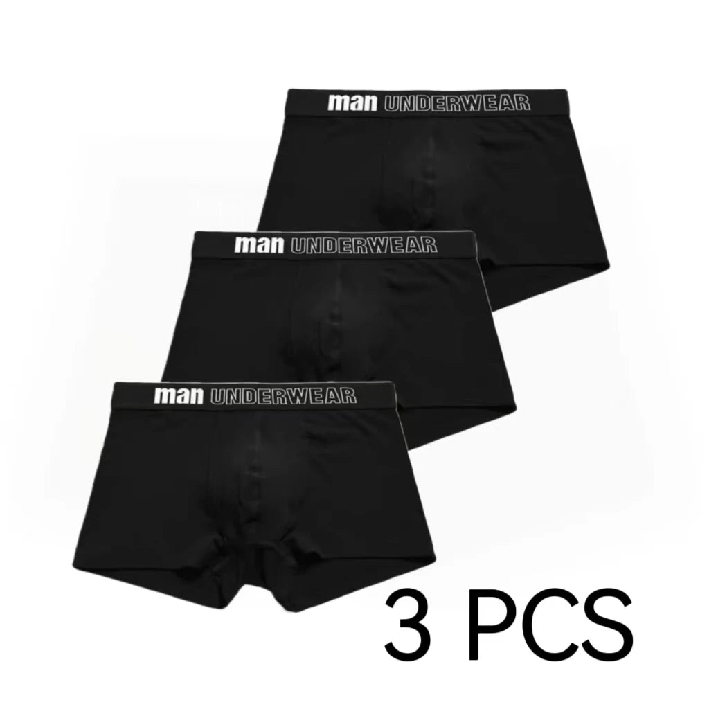 1/3 PCS Men's Boxers Cotton Comfort Briefs Underwear Black Breathable Fashion Fitness Sports