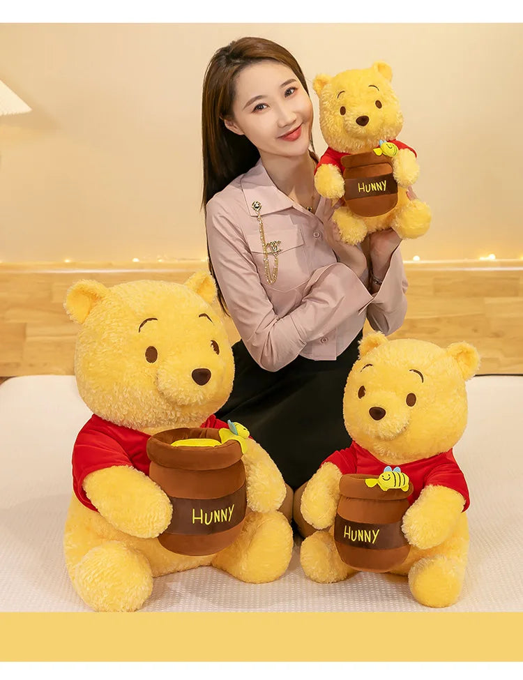 35-55cm Anime Disney Honey Jar Winnie The Pooh Soft Plush Toys Pooh Bear Stuffed Animal Dolls Children Kids Kawaii Birthday Gift