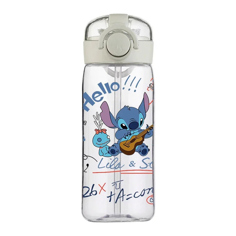 Disney Stitch Cup Clear Brand High Quality Water Bottle Outdoor Sport Leak Proof Cute Plastic School Water Bottle for Kids 400ML