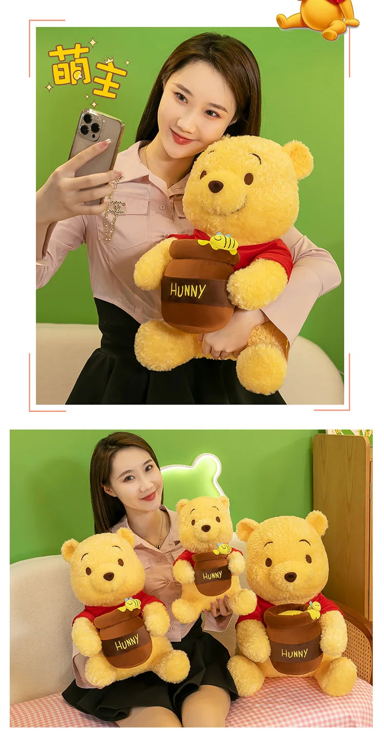 35-55cm Anime Disney Honey Jar Winnie The Pooh Soft Plush Toys Pooh Bear Stuffed Animal Dolls Children Kids Kawaii Birthday Gift