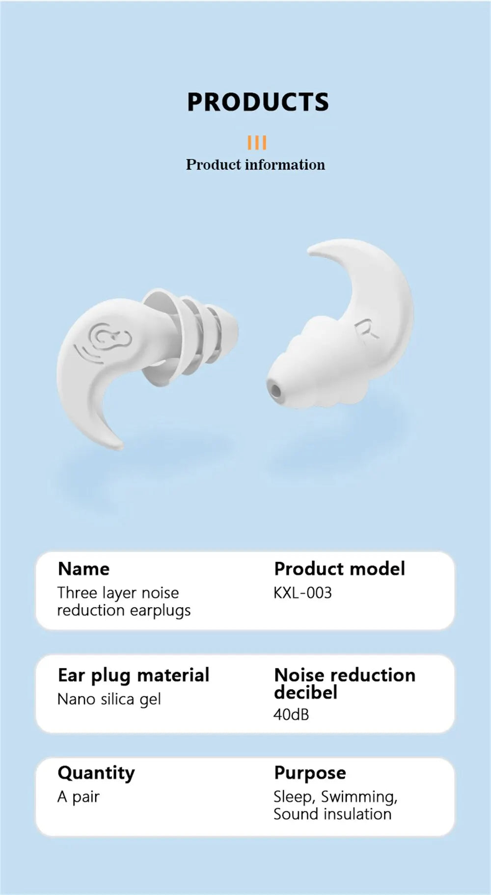 Anti Noise Silicone Earplugs Waterproof Swimming Ear Plugs For Sleeping Diving Surf Soft Comfort Natation Swimming Ear Protector