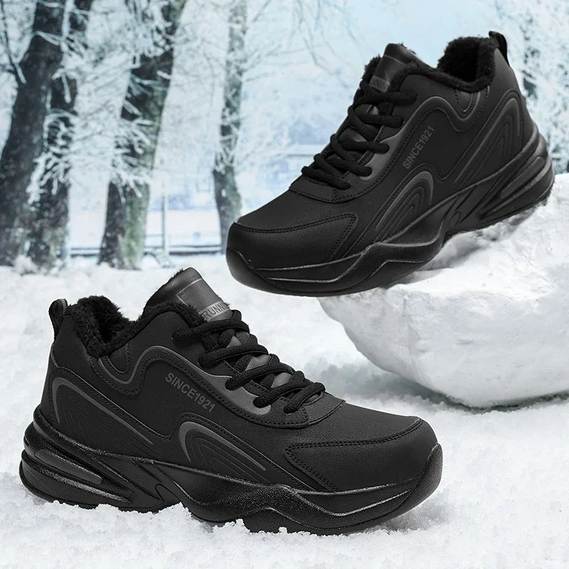 Men’s Snow Winter Shoots Warm Casual Sneakers Fashion Leather Waterproof Sport Running Shoes Men Nonslip Designer Tenis Masulino