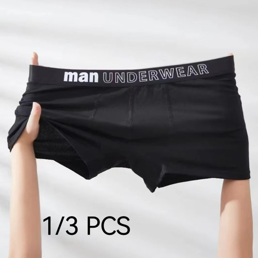 1/3 PCS Men's Boxers Cotton Comfort Briefs Underwear Black Breathable Fashion Fitness Sports