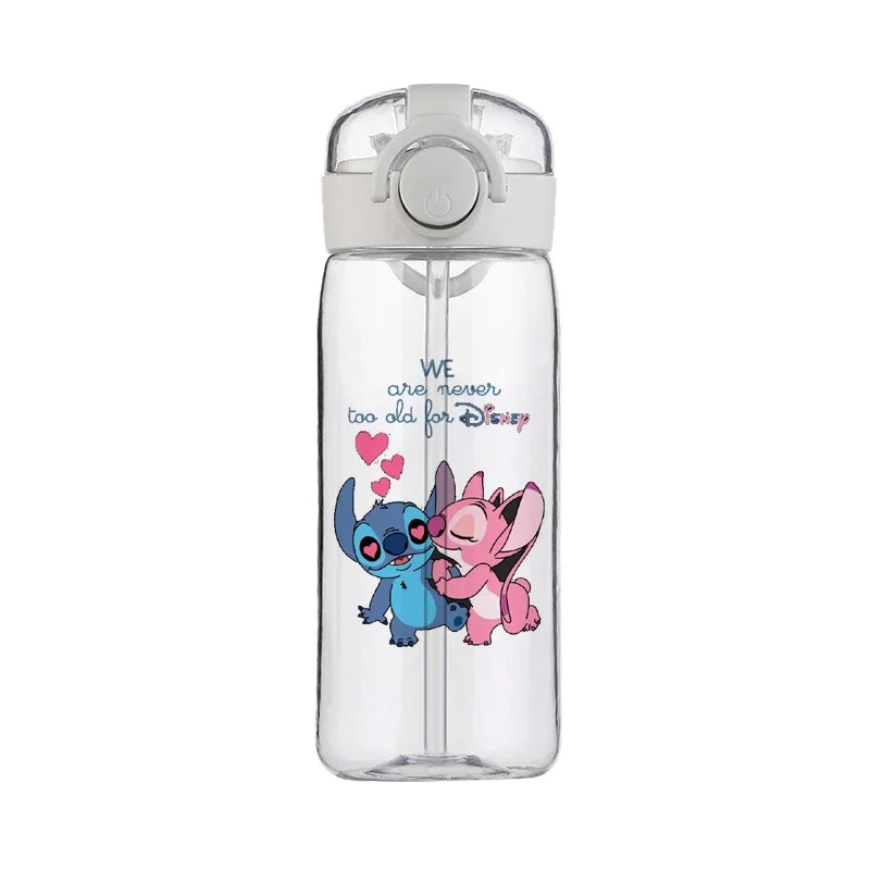 Disney Stitch Cup Clear Brand High Quality Water Bottle Outdoor Sport Leak Proof Cute Plastic School Water Bottle for Kids 400ML