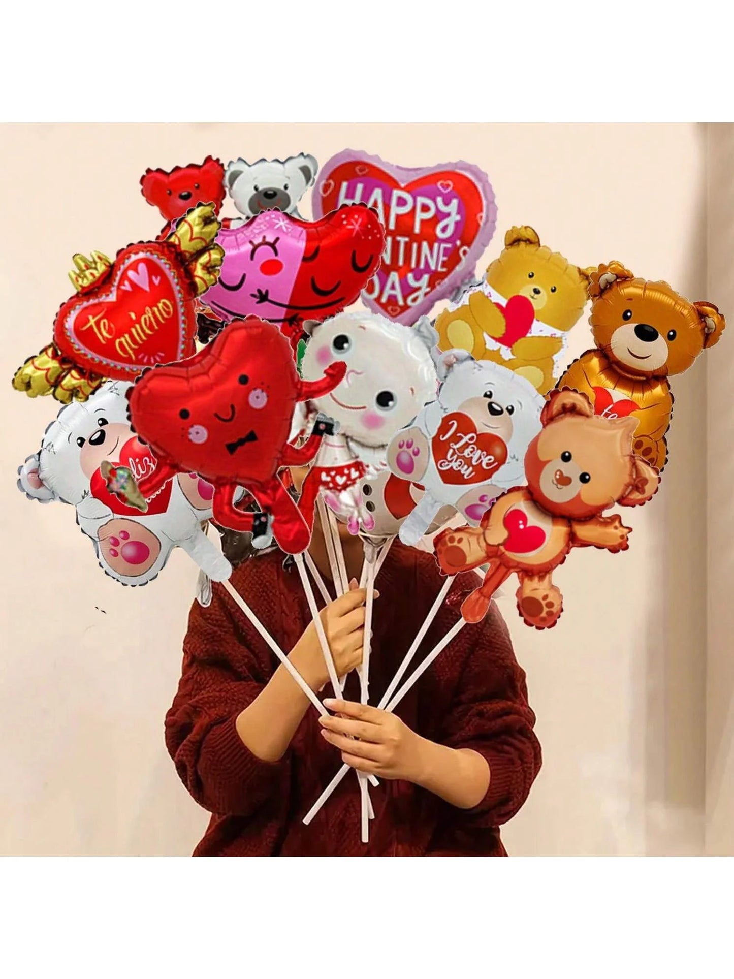 10pcs Valentine's Day Mini Balloon Bear Love Mini Balloon Valentine's Day Birthday Wedding Party Decoration