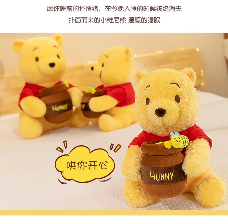 35-55cm Anime Disney Honey Jar Winnie The Pooh Soft Plush Toys Pooh Bear Stuffed Animal Dolls Children Kids Kawaii Birthday Gift