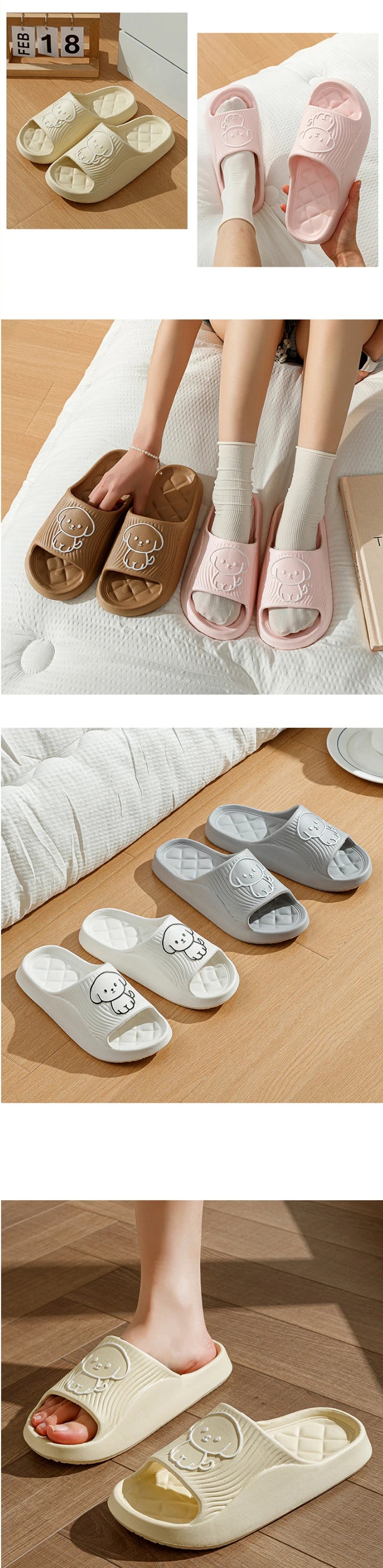 Cute Couple Pillow Slippers Female Summer Wear 2024 New Bathroom Bath Non-slip Indoor Home Eva Thick Bottom Sandals