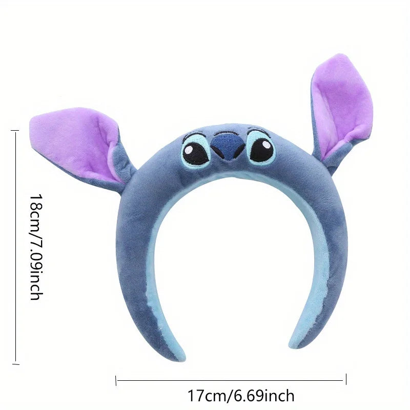 Disney Stich Headband Cute Cartoon Funny Headband Decorative Headband Plush Anti-Slip Headband Girls Gift