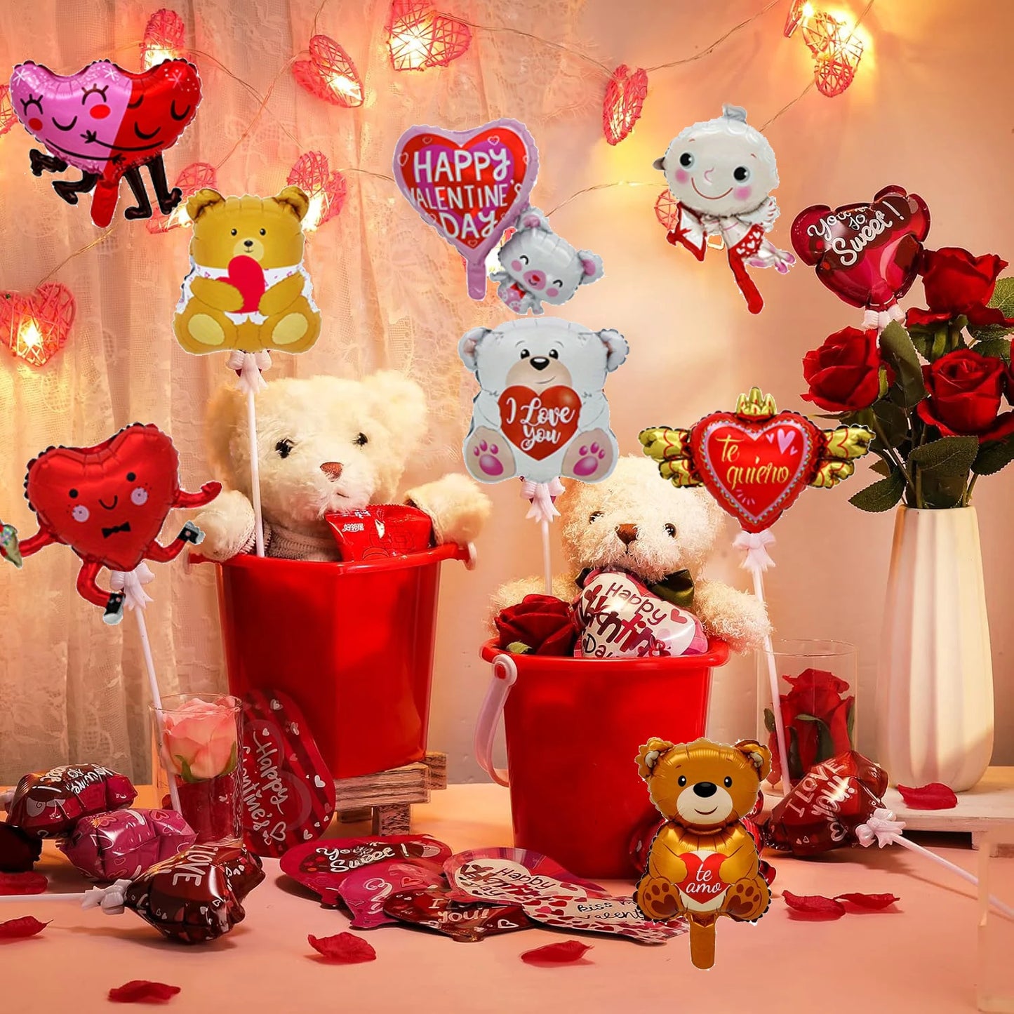 10pcs Valentine's Day Mini Balloon Bear Love Mini Balloon Valentine's Day Birthday Wedding Party Decoration