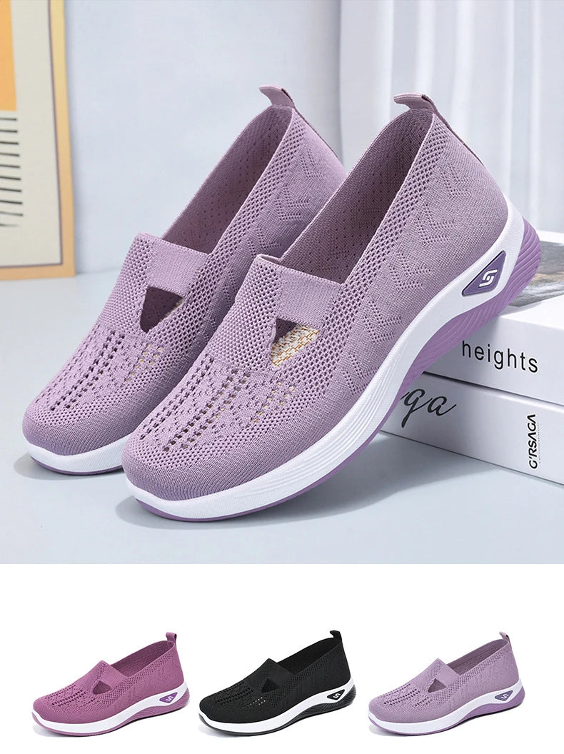 Summer New Comfort Casual Women's Shoes Fashion Soft Sole Breathable Hollow Out Flat Shoes for Women Zapatos De Mujer