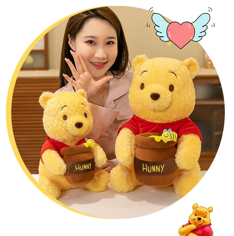 35-55cm Anime Disney Honey Jar Winnie The Pooh Soft Plush Toys Pooh Bear Stuffed Animal Dolls Children Kids Kawaii Birthday Gift