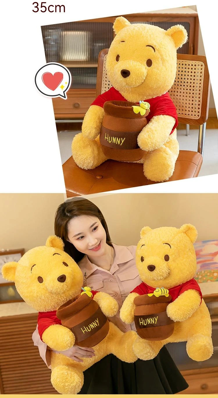 35-55cm Anime Disney Honey Jar Winnie The Pooh Soft Plush Toys Pooh Bear Stuffed Animal Dolls Children Kids Kawaii Birthday Gift