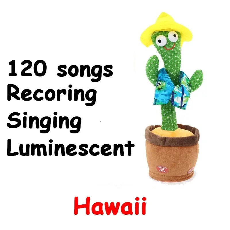 A talking cactus toy that can be charged, recorded, and repeated. Suitable for Spanish, English, and Arabic  voice changer