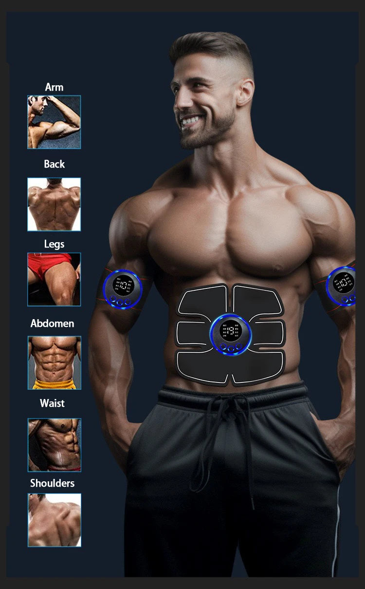 EMS Fitness Abdominal Massage Stimulator Abdominal Muscle Trainer Vibration Body Slimming Machine Abdominal Muscle Patch