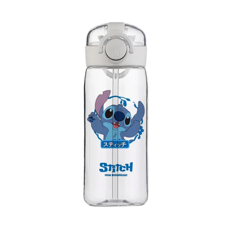 Disney Stitch Cup Clear Brand High Quality Water Bottle Outdoor Sport Leak Proof Cute Plastic School Water Bottle for Kids 400ML