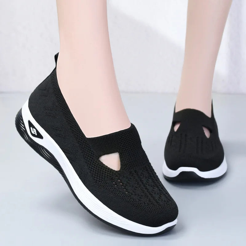 Summer New Comfort Casual Women's Shoes Fashion Soft Sole Breathable Hollow Out Flat Shoes for Women Zapatos De Mujer