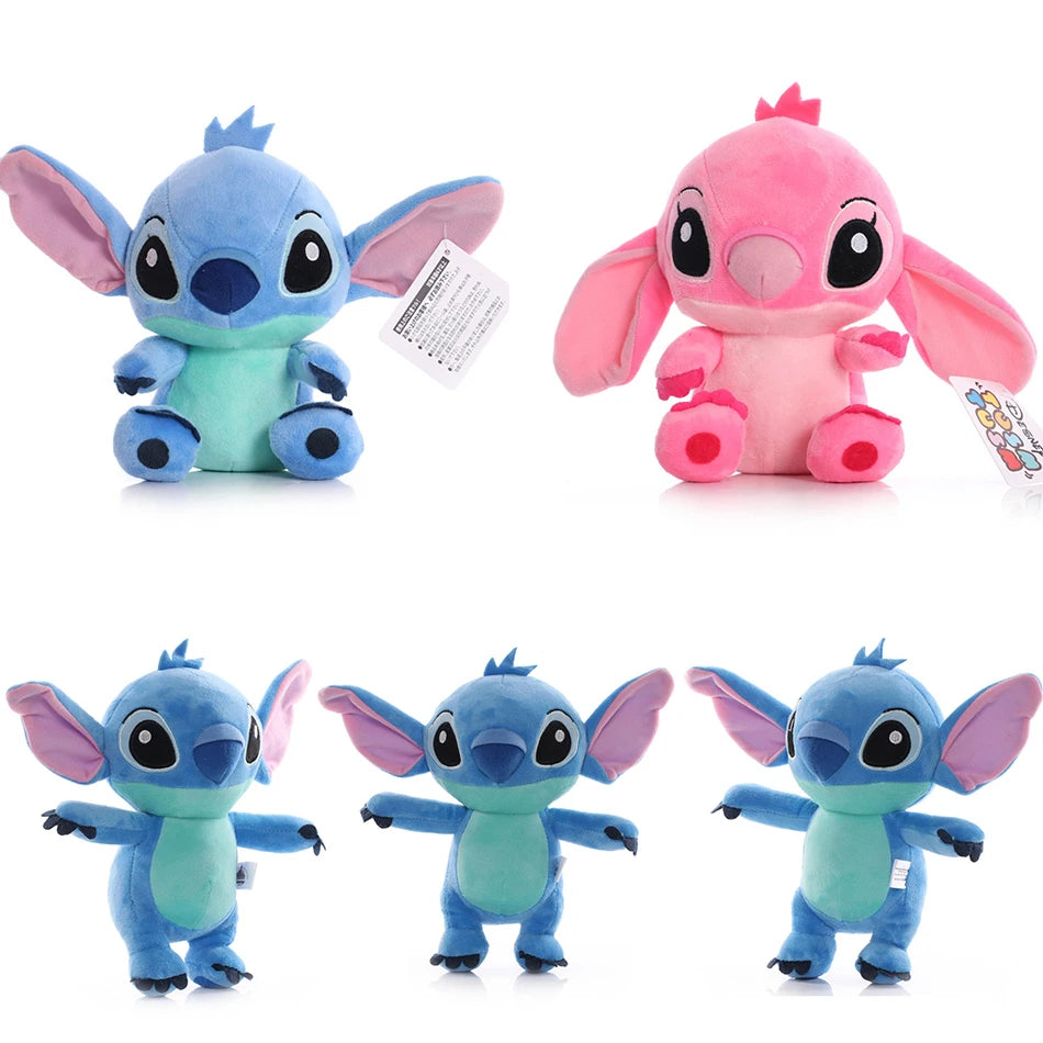 Disney Cartoon Blue Pink Stitch Plush Dolls Anime Toys Lilo and Stitch 20CM Stich Plush Stuffed Toys Christmas Gifts for Kids