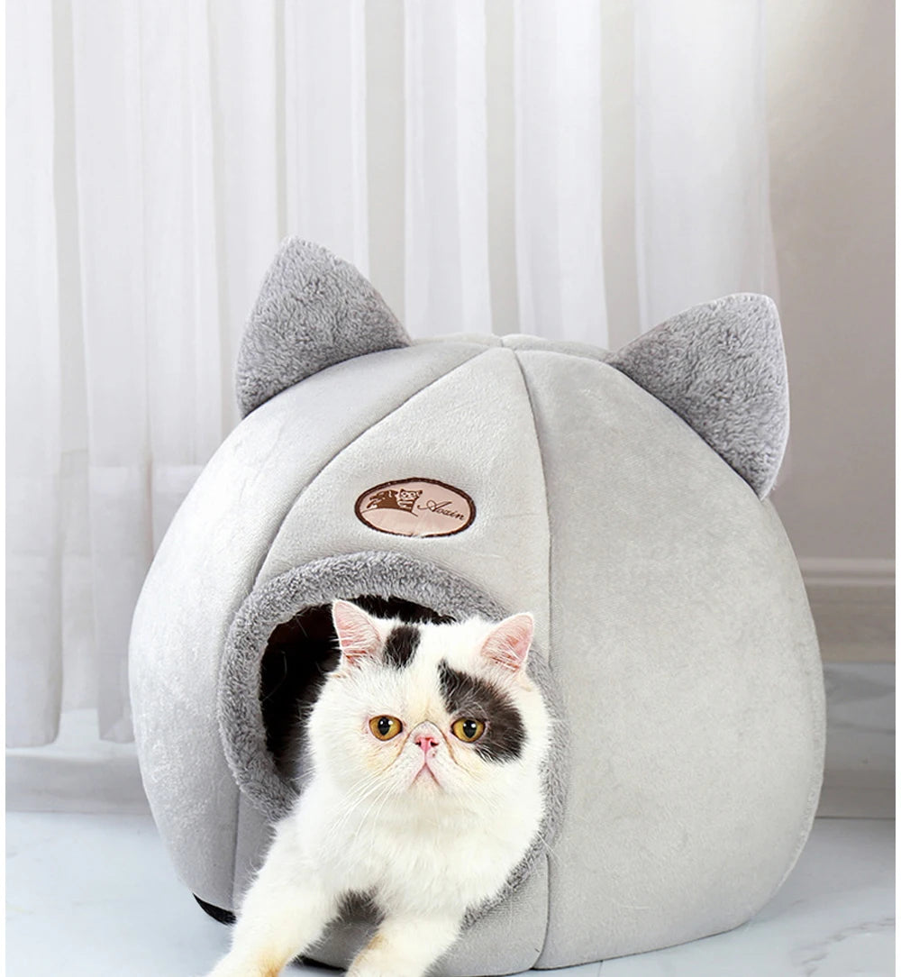 Deep Sleep Cat Bed Comfort In Winter Cat Bed Little Mat Basket for Cat House Products Pets Tent Cozy Cave Beds Indoor Dog House