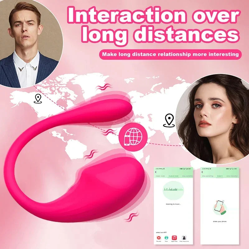 Wireless Bluetooth Dildo Vibrator Egg for Women APP Control Clitoris Stimulator Wearable G Spot Love Egg Adult Vibrating Sex Toy