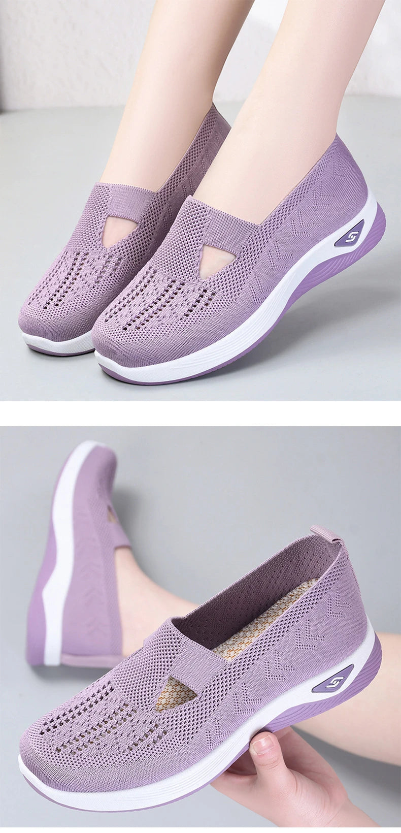 Summer New Comfort Casual Women's Shoes Fashion Soft Sole Breathable Hollow Out Flat Shoes for Women Zapatos De Mujer