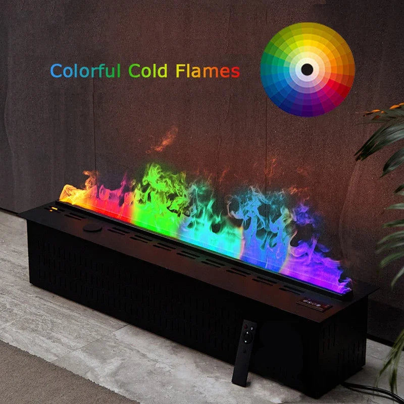 3D Atomizing Fireplace For Living Room Multi-color Fake Flame Electronic Fireplace Home Remote Control Water Steam Fireplace