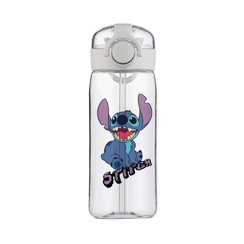 Disney Stitch Cup Clear Brand High Quality Water Bottle Outdoor Sport Leak Proof Cute Plastic School Water Bottle for Kids 400ML