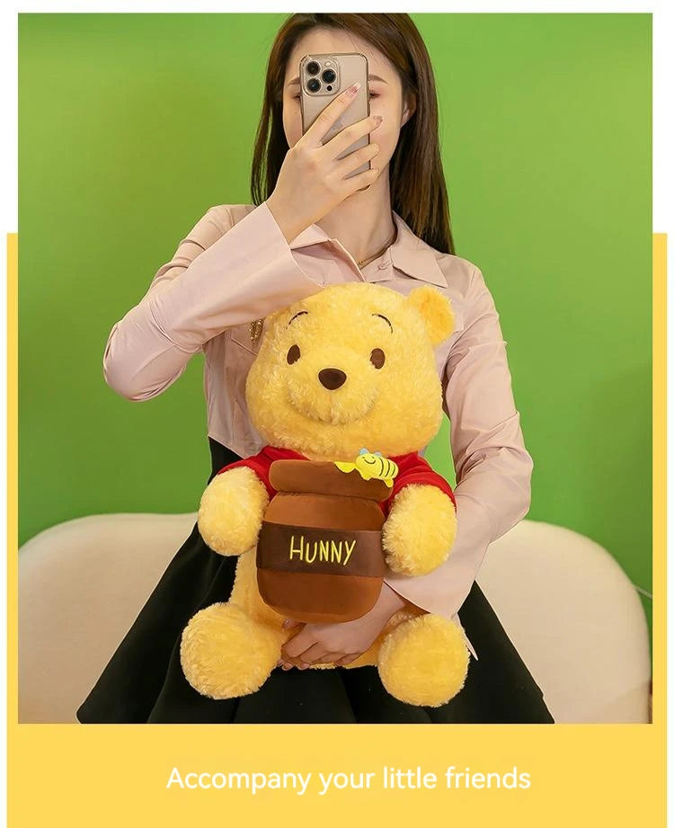 35-55cm Anime Disney Honey Jar Winnie The Pooh Soft Plush Toys Pooh Bear Stuffed Animal Dolls Children Kids Kawaii Birthday Gift