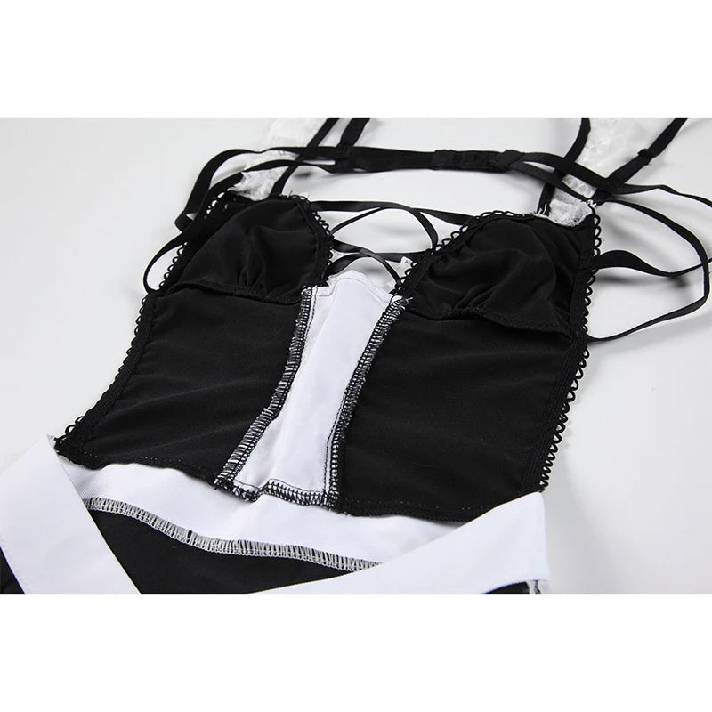 Erotic Crotchless Costumes Suitable Couples Sex Uniform Set Women Sexy Pornographic role-playing Naughty Maid Lingerie For Bed